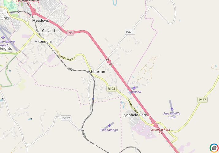 Map location of Ashburton